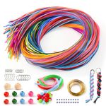 295 PCS Scoobies Strings Kit, Scoubidou Strings, Plastic Lacing Cord Gimp String Lanyard String Bracelets String Boondoggle Weaving Kit for Jewelry Making, Lanyards and Bracelet