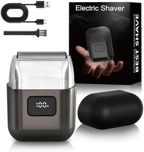 YOXSPD Electric Foil Shaver for Men - Mini Electric Razor for Face, 3 Floating Blades, LED Display, Dual Speed - IPX7 Waterproof, USB-C Fast Charging, 60-Min Runtime, Travel Lock(Taupe Grey)