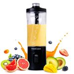 InstaCuppa Portable Blender Bottle | Long Lasting 6000 mAh Battery with Fast Charging | LED Display for Battery Status & 40-Second Blend Timer | Sipper Lid & Detachable Bottom Cap | 230 Watts, 600 ML