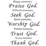 Maydahui Scripture Wall Decal Bible Verse Wall Sticker(16.9 * 22.8Inch) Christian Inspirational Quote Decal Happy Moment Praise God Difficult Moment Seek God Sticker For Office LivingRoom Home Decor