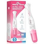 Easy@Home Pregnancy Test Sticks: Early Detection with Ultra High Sensitivity - Easy to Use at Home Rapid Result - Pregnancy Tests with Curved Handle | 5 Pack