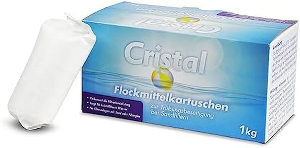 Cristal Flocculant Turbidity Remover Pool Cartridges 8 x 125 g for Filter Systems Sand & Glass Flocculant Pool Cleaner Pool Care Clear Water