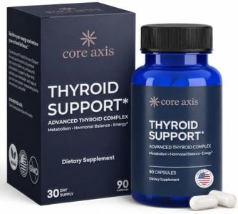 Core Axis Iodine-Free Thyroid Support for Women with Hashimotos & Hypothyroidism - Myo-Inositol 600mg, Selenium, S-Acetyl Glutathione, Methylfolate & Methyl-B12 - No Ashwagandha - 90 Capsules