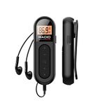 UMUTOO FM Walkman Radio, 300mAh Rechargeable Portable Pocket Transistor Radio with Best Reception,LCD Digital Tuning with Backlight, Stereo Sound, Belt Clip for Jogging,Walking (Black)