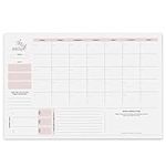 Bliss Collections Monthly Planner with 18 Undated 12 x 18 Tear-Off Sheets, Simple Pink Self-Care Calendar and Organizer to Track Productivity, Goals, Tasks, Notes, to Do Lists - Keeps You Organized