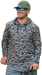 Burlebo Men's Long Sleeve Hoodie Sweatshirt, Throwback Camo, Medium