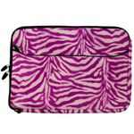 Fashion Faux Fur Pink Zebra Laptop Sleeve 15 15.6 inch for Apple MacBook Pro 15 inch, AOC 16 inch Portable Monitor I1659FWUX E1659FWUX E1659FWU I1601FWUX