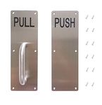 Aimyoo Stainess Steel Door Handle, Pull and Push Plate Commercial Door Handle with Screws 11.8" x 3.2"