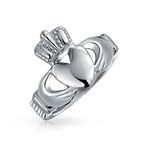 BFF Celtic Irish Friendship Couples Promise Claddagh Ring for Men for Women Silver Tone Stainless Steel