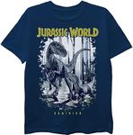 Jurassic World Boys Dominion Raptor T-Shirt, Navy, 4-5