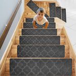 Carpet Stair Treads, 15pcs Non-slip Rugs with Non-slip Rubber Backing, 76 x 20cm Stair Carpet Removable and Machine Washable, Indoor Stair Runner Rugs Cover Mat Perfect for Pets Kids Elders (3)