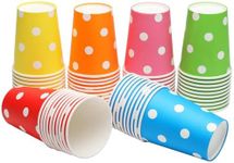 YANGTE 60Pcs Paper Cups Party, 9 Ounce Polka Dot Paper Cups Drinking Cups, Biodegradable Disposable Cups, Multicolor Party Cups Suitable for DIY Holiday Party Birthday, 6 Colors