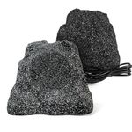 Herdio 8" Outdoor Rock Bluetooth Speakers Waterproof 600 Watt Resin Material All Weather for Deck Pool Backyard Patio Garden BBQ (1 Pair)