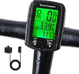 Linist Wired Bicycle Computer,MPH KM/H Bicycle Computer,Digital LCD Backlight Display Bike Speedometer,Universal 19 Functions IP54 Waterproof Bicycle Speedometer