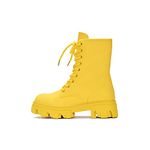 Cape Robbin Chrisley Combat Boots for Women - Platform Boots Lace Up High Tops, Ankle Booties for Women - Combat Boots Womens Platform, Yellow, 10