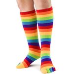 Rainbow Stripe Toe Socks by Foot Traffic (One Size)