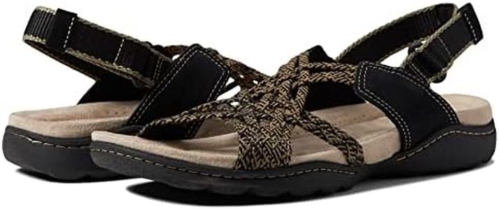 Clarks Women's Amanda Ease Fisherman Sandal, Black Combi, 6.5