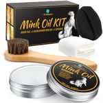 Feilove 4-in-1 Mink Oil Leather Conditioner and Cleaner 3.52 oz - Premium Waterproof Formula for Boots and Shoes
