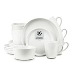 Stone Lain 16 Pieces Stoneware Round Dinnerware Set, White Speckled