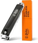 Beauté Secrets Premium Nail Cutter for Men & Women | Stainless Steel Nail Clipper with Magnetic Case | Anti Splash Design | Sharp for Thick Nails, Black