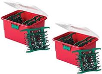 HOMZ 7875RBGLDC.02 Light Organizer Holiday Plastic Storage Container, 2 Pack, Red and Green, 2 Sets