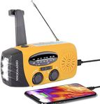 Wind Up Solar Radio, Survival Hand Crank Dynamo AM/FM Emergency Weather Radio, with Rechargeable USB Phone Charger, LED Bright Flashlight, use for Household and Outdoor Camping, Hiking