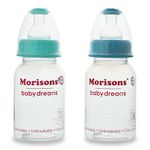 Morisons* babydreams THE CHOICE OF SMART MUMS SuperDuo Regular PP Feeding Bottle 125 ml (Pack of 2,Assorted)