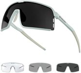 Odoland Photochromic Sports Sunglasses for Men Women Adult UV400 Anti Glare Running Sunglasses for Cycling Riding Run Driving Fishing Indoor and Outdoor Black