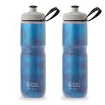 Polar Bottle Sport Insulated Water Bottle 2- Pack - BPA Free, Sport & Bike Squeeze Bottle with Handle (24 oz, Blue Fly Dye)