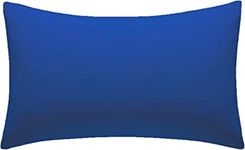 British Home Bedding - Plain Polycotton Percale Flat Bed Sheets - Premium Deluxe Hotel Quality (Royal Blue, Pillow Case)