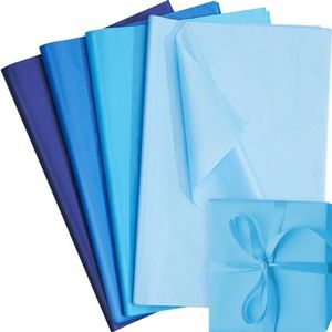 Qilery 500 Sheets Blue Tissue Paper Bulk 15 x 20 Inch Packing Paper Sheets Gift Bags Wrapping Paper Crafts Acid Free Tissue Paper for Holiday, Birthday, Party Decor, Weddings, Baby Shower