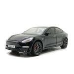 Cocoblinc 1 24 Tesla Model 3 Model Car Sports Car Exclusive Alloy Metal Pull Back Die-Cast Car Diecast Metal Pullback Toy Car with Openable Doors & Light Music Toys for Kids - Black