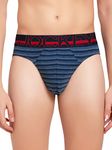 Jockey Men's Super Combed Cotton Bikini Briefs with Bold, Ultrasoft and Durable Waistband US17_Denim Snow Melange_M