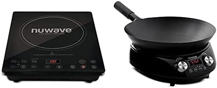 Nuwave Pro Chef Induction Cooktop, Commercial-Grade, Portable, Powerful 1800W, Large 8” Heating Coil & Mosaic Induction Wok, Precise Temp Controls from 100°F to 575°F in 5°F