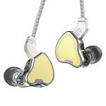 YINYOO KBEAR Monitor IEMS Earphones with 1DD+2BA Singers Musicians Monitor Headphone, Noise Isolating Earbuds HiFi Wired Earphone with 4 Core OFC Silver-Plated Cable (Without mic, Gold)