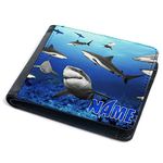 Shark Wallet Mens Bi-Fold Coin Card Holder Personalised Great White ST851