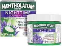 Mentholatum Nighttime Vaporizing Rub with soothing Lavender essence, 1.76 oz. (50 g) - 100% Natural Active Ingredients for Maximum Strength Cough Relief