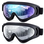 2-Pack Kids Ski Goggles, Snowboard Goggles for Adult Youth Teens Boys & Girls, Winter Snow Sports Goggles