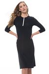 Undercover Waterwear Women’s Half Zip Swim Dress- UV Protection Cover Up- Plus, Black, X-Large Plus