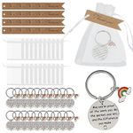 60 PCS Thank You Teacher Gifts,20 Set Thank you Gifts Multipack for Colleagues,Proud of You Gifts,Rainbow Keychain White Organza Bags Thank You Cards for Thanksgiving Wedding Teaching Christmas Gifts