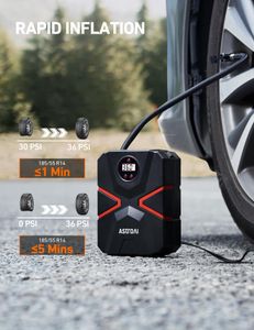 AstroAI 12V Digital Tyre Inflator – Portable Air Compressor Pump