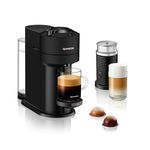 Nespresso Vertuo Next Coffee Machine by De'Longhi with Aeroccino Milk Frother, Over 30 Varieties of Pods, 6 Coffee Cup Sizes, Latte, Cappuccino, Starter Capsule Set Included, EN120.BMAE, Matte Black