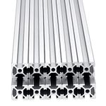 IXGNIJ 10pcs 48inch T Slot 2020 Aluminum Extrusion European Standard Anodized Linear Rail for 3D Printer Parts and CNC DIY 1220mm Silver(48inch)