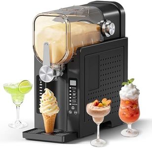 Slushie Machine, No Ice Needed Slushy Maker for Home, Real-Time Temp Display, Frozen Drink Maker with 6 Preset Programs for Ice Cream, Frappés, Milk Shake and More, Black, 1 Pack+3Modes