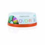 Memorex DVD-R 120 Minutes 4.7GB 16x Speed Recordable Blank Discs - 25 Pack Cakebox Spindle