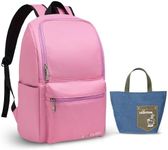 OMOUBOI Casual Daypacks Superbreak Backpack 14 inch Laptop Backpack for Women & Men Fits Tourism Business (Pink)