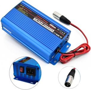 24V Battery Charger Automatic Smart Charger 5A trickle Charger and I/O Switch 3 pin XLR Connector for Charging AGM Gel Lead-Acid Batteries for Cars wheelchairs Boats