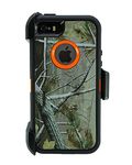 WallSkiN Case for iPhone 5S / 5 / SE (2016) with Screen Protector Heavy Duty Full Body Military Grade Drop Protection Carrying Cover Holder | Holster for Men Belt with Clip Stand – Camouflage