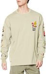 Chums Men's Oversized BBQ Spice L/S T-Shirt, Beige, (Greige), O