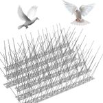 Bird Spikes With Stainless Steel Base, Bird Spikes，Durable Bird Repellent Arrow Cat Sting Fence Kit， Anti Bird Spikes Stainless Steel Bird Deterrent Spikes-Cover,Fence Kit for Deterring Pigeon (1.65M)